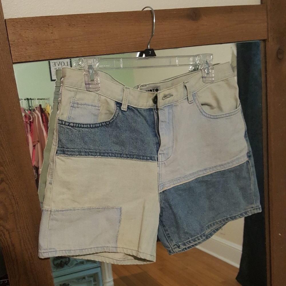 Patchwork Jean Shorts